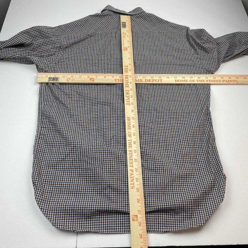 Billy Reid Shirt Mens M Blue Red Long Sleeve Button Up Gingham 100% Cotton Italy - Picture 3 of 9